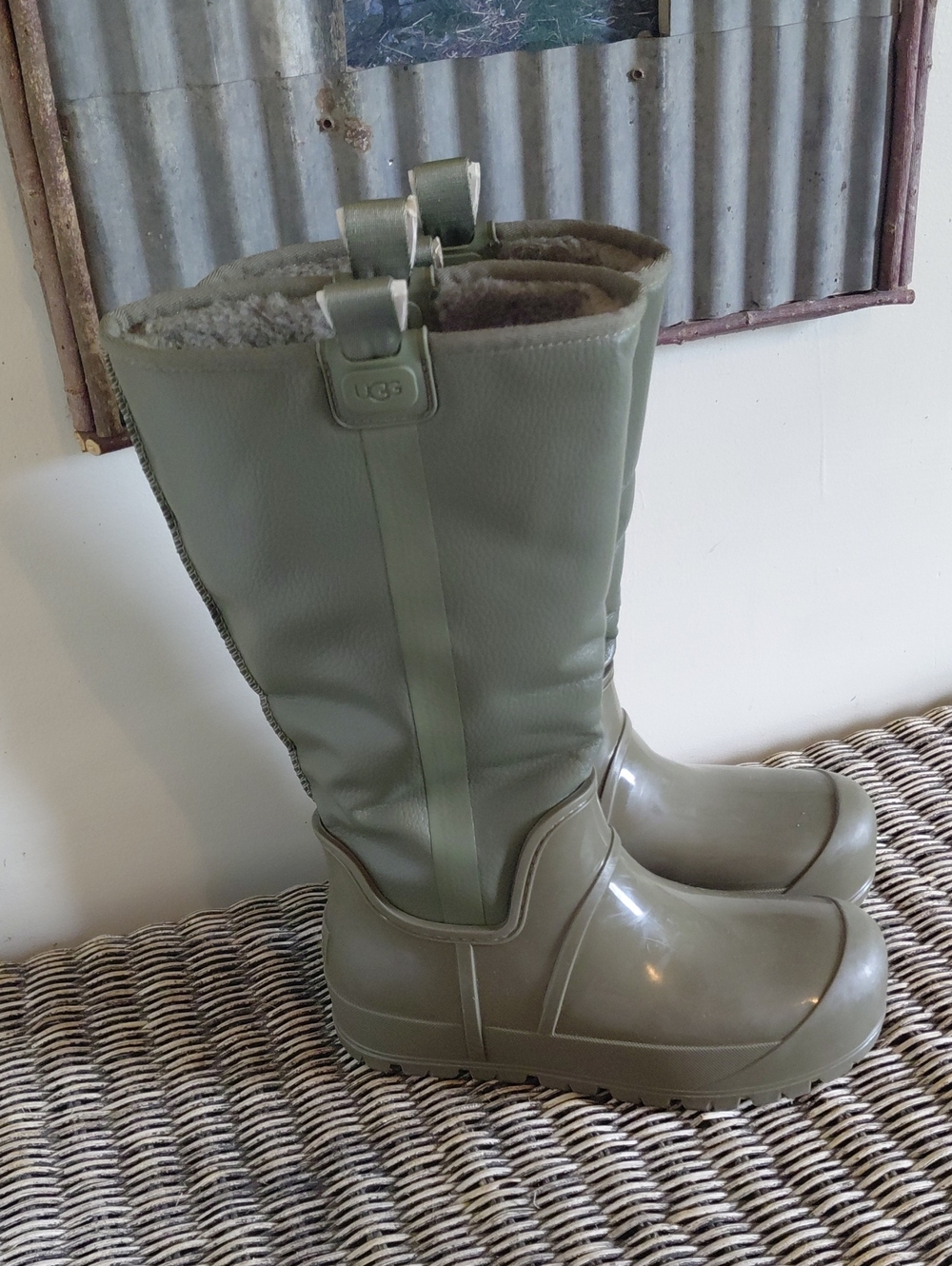 UGG Raincloud Tall Burnt Olive Waterproof Rain Boots *Price Firm*